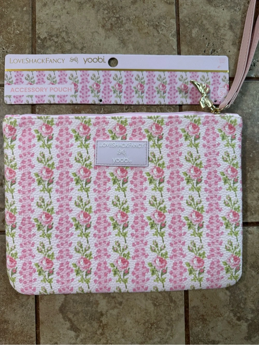 LoveShackFancy Accessory/Pencil Pouch, 4 Bow Pins, and Blue Pen